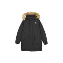 Skechers Colorful Casual Series Solid Color Zip-Up Hooded Jacket Men jackets Carbon-Black L422M098-0018 L