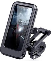 Vandeniui atsparus motociklo dviračio mobiliojo telefono laikiklis Universalus dviračio GPS 360° pasukamas reguliuojamas motociklo mobiliojo telefono laikiklis Bike rack juoda