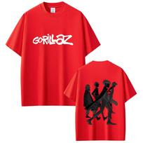 Limited Rock Band Gorillaz Print Tshirt Unisex Women Casual Oversized Crewneck T Shirts Male Fashion High Quality Cotton Tshirt 4XL