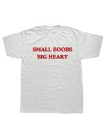 Small Boobs Big Heart Women T-Shirt Funny Adult Humor Jokes Short Sleeve Unisex Casual Soft O-Neck T Shirt Women Clothing S įvairiaspalvis