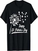 Dandelion With Shamrock Seeds _ Happy St Patricks Day T-Shirt S įvairiaspalvis