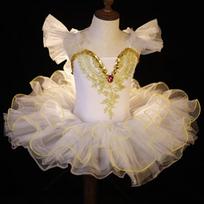 Kids Ballet Dress Little Swan Performance Soft Gauze Princess Skirt 100 balta