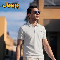 JEEP Men's Ice Silk Breathable Short Sleeve Polo Shirt L balta