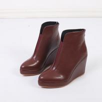 10cm Wedge Heel Platform Women Ankle Boots Black White Autumn Early Winter Fashion Modern Casual Boots for Ladies Plus Size 42 35 raudona