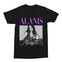 Vtg Alanis Morissette Music Star Cotton Black Full Size Unisex T-Shirt Graphic Tee S