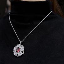 Exquisite Pigeon Blood Ruby Jewelry Set: Ring, Earrings, Necklace for Women's Versatile Fashion.