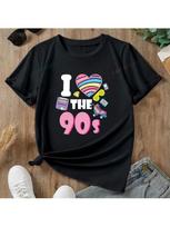 Retro-Style Fashionable Shirts From The 1990s, Cotton Tops For Wounisex, Short-Sleeved Round-Neck T-Shirts For Spring And Summer S įvairiaspalvis