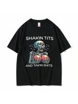 Funny Skeleton Graphic Print T Shirts Summer unisex Wounisex Casual Oversized Crewneck T-Shirt Male Fashion High Quality Tshirt Tops S įvairiaspalvis