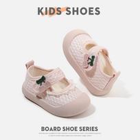 Spring/Summer Canvas Baby Walker Shoes - Cute Princess Design for Infant Girls & Toddlers 2026 Size 19 rožinė