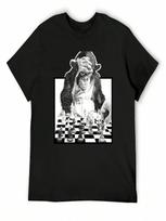 Monkey Playing Chess T-Shirt Anime Tshirt Oversized Graphic Tee Short Sleeve Tee unisex S įvairiaspalvis