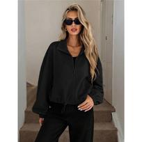 Womens Winter Coat High Neck Zip Drawstring Hem Pocket Loose Baseball Jacket For Fall And Winter Casual Style Outerwear S juoda