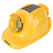 6 Fans Solar Hard Hat Rechargeable Sunscreen Cooling Working Helmet with Battery beige