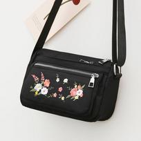 Middle Aged Mother Bag Crossbody Bag Casual Cloth Bag Embroidered Backpack Waterproof Nylon Oxford Cloth Women's Bag Shoulder Bag juoda
