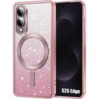 Protective case - BOOLING - for Samsung Galaxy S25 Edge - Soft silicone - Pink - Shockproof rožinė