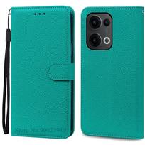 Reno13/Reno13 Pro Case For OPPO Reno 13 5G Case Wallet Leather Flip Cover For OPPO Reno 13 Pro Case Book Cover Fundas Coque For Reno 13 5G žalsvai mėlyna