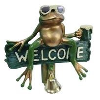 Decorative Door Hanger Chill frogs doorbells Cool Beer frogs Welcome bells Home Decorations Resin frogs Figurines Gift 1
