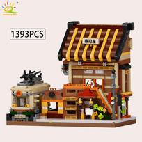 Japan Moc Sushi Octopus Yaki Street Shop Model Micro Building Block Model Mini Brick Toy For Children Desktop Decoration no box