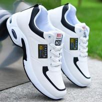 Large Size Faux Leather Men Casual Sneakers Non Slip Breathable Outdoor Daily Wear Sports Walking Shoes for Man 38 balta