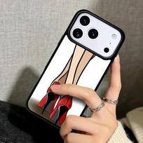 Capa Case for iPhone 17 Air 16 Pro Max 15 Plus 11 13 Mini 14 12 Back Phone Cover red high heel shoes Cute iPhone17 Pro Max