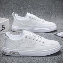 Leather Wear-resistant Men Skateboarding Shoes All Match Casual Sneakers for Outdoor Leisure Running Daily Wear Comfortable Male Footwear 39 balta