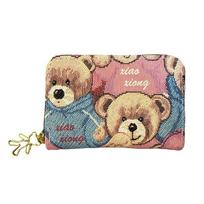Fashion Cute Little Bear Printed Women's Zero Wallet Multi Functional Zipper Organ Multi-card Bit Purse.