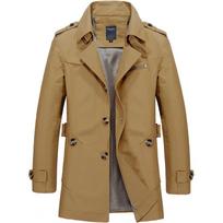 Man's Business Jacket Stand-up Collar Windbreaker Lightweight Windproof Jacket L gelsvai ruda