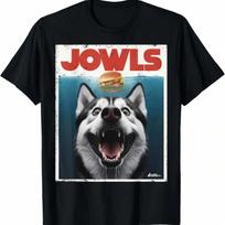 Funny Siberian Husky Jowls, Sled Dog Mom Top Alaskan Dog Dad T-Shirt.Jpg S įvairiaspalvis