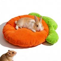 Guinea Pig Carrot Shape Cage Bed Mat, Warm Comfortable Small Pet Sofa Bedding, Soft Rest Pad for Rabbits, Guinea Pigs (Orange,Other) oranžinė
