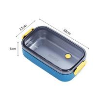 Stainless Steel 1-Layer Bento Lunch Box, Microwavable Portable Grid Food Storage Container for Adults, Kids, School and Office mėlyna