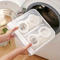1pc Washing Machine Shoe Bag for Home, Lazy Anti-Deformation Shoe Net Bag with Hanging and Drying Function balta