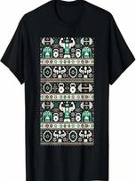Ugly Christmas Sweater Gym Design, Holiday Workout Xmas T-Shirt S įvairiaspalvis