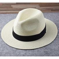 Didelio dydžio Panama skrybėlės Moteriška Platus kraštas Šiaudinis skrybėlė Vasaros Apsauginė kepurė Vyriška Papildomo Dydžio Fedora Skrybėlė 55-57cm 58-60cm 61-64cm 58-60cm juoda