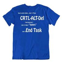Crtl Alt Del Tshirt Programmer Humor T-Shirt Wnd Task Tee Gift Shirt S