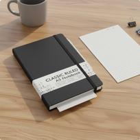 Writing Notebook Ribbon Bookmarks Lined Journal with Inner Pocket Black