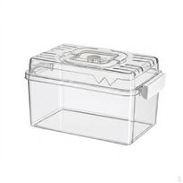 Portable Hamster Carrier and Cage, Full Transparent Acrylic Habitat with Handle,