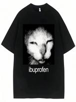 2025 Vintage Funny Ibuprofen Cat Meme Graphic T Shirt unisex Wounisex Humor Fashion T Shirts Oversized Casual Streetwear T-Shirts S įvairiaspalvis