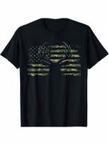 T-Shirt  American Flag Camouflage Outdoor Antlers Deer T-Shirt_1ww S įvairiaspalvis