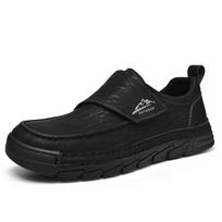 Men's Cross-Stitch Slip-On Leather Shoes - Autumn/Winter Casual Low-Top Dad Shoes (Large Size Available) 44