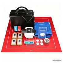 Guandan Card Dealing Machine Gift Set with Scoring Cards, Reporting Cards, Tablecloth, and Leather Bag Souvenir.