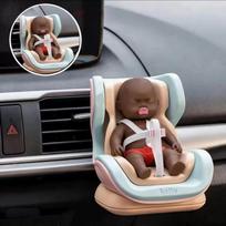 Magnetic Holder Doll Car Seat Elastic Belt Car Doll Safety Seat  Car Interior Styling mėlyna oranžinė spalva