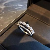 Dongdaemun Elegant Water Drop Zirconia Crystal Ring for Women – Light Luxury, Versatile, and Non-Fading. Adjustable Open Size