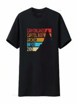 unisex Utahs The Mighty Five National Parks T Shirt Black XL Vintage Washed Streetwear Stretched Breathable Comfortable Soft S įvairiaspalvis