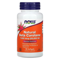 Now Foods Natural Beta Carotene 25000 iu 90 softgels