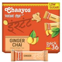 Chaayos Instantinės arbatos mišinys - Imbiero skonio - Mažai cukraus (36 paketėliai) | Tirpi arbata | Arbatos mišinys | Imbierinė arbata | 288 gramai