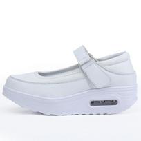 Oro pagalvėlės slaugytojos batai moteriški minkšti kvėpuojantys neslystantys darbo balti batai plokščiapadžiai 43 balta
