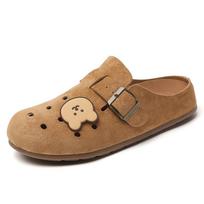 Madingos Naujos Moteriškos Suede Klumpės Šlepetės Minkštas Vidpadis Sandalai su Arkos Atrama Batai Lauko Paplūdimio Suede Klumpės Šlepetės Moteriški Sandalai 35 kupranugaris