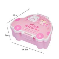 Cartoon Car Bento Lunch Box Rectangular Leakproof Plastic School Kids Portable Microwave Food Container School Child Lunch Box