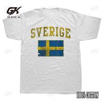 Juokingi Vintažiniai Švedijos Vėliavos T-shirtai Medvilniniai Streetwear Trumpomis Rankovėmis Gimtadienio Dovanos Vasaros Atsitiktinio Stiliaus T-shirtas Drabužiai S
