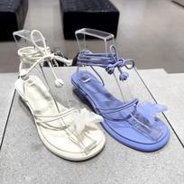 Fashion Women's Sandals Sexy Clip Toe-foot Nude Straps for Women's Shoes Summer New Beige Butterfly Low Heel Comfortable Sandals 35 smėlis