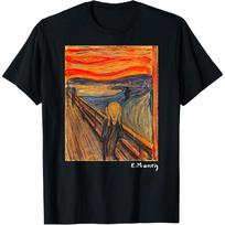 Famous Art The Scream By Munch Artist Painting T-Shirt S juoda